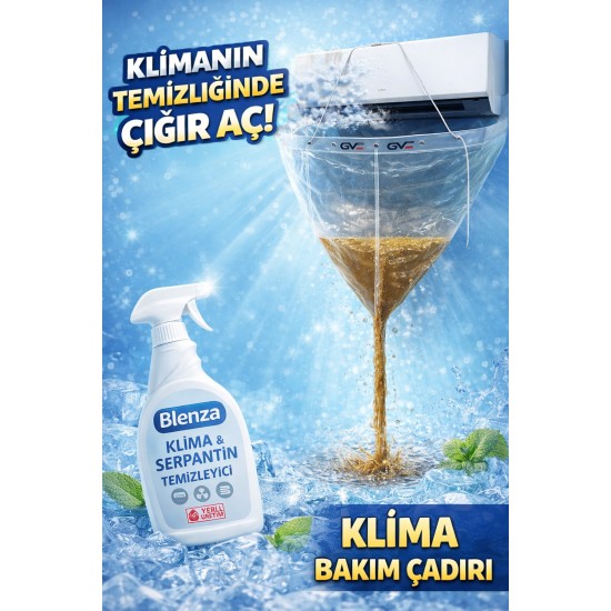 Klima Temizleme Seti 2’li – Güçlü Serpantin Temizleyici + Klima Bakım Çadırı - Renkli
