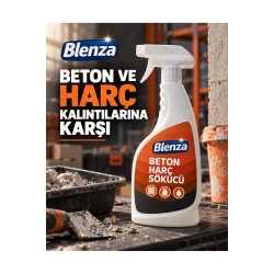 Blenza Beton Harç Sokucu | Kurumuş Beton ve Harç Kalıntısı Çözücü | Güçlü Endüstriyel Temizleyici - Renkli