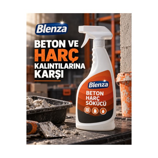 Blenza Beton Harç Sokucu | Kurumuş Beton ve Harç Kalıntısı Çözücü | Güçlü Endüstriyel Temizleyici - Renkli